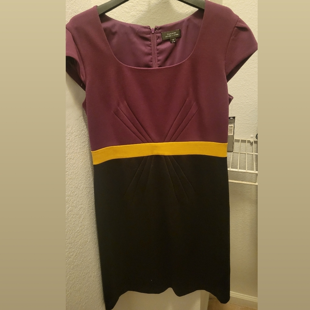 Simple purple yellow black dress
